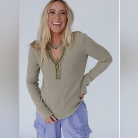 Three Bird Nest Tops - NWT Three Bird Nest Cassia Henley Top